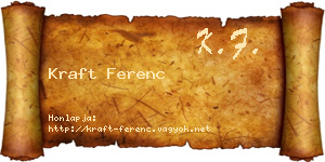 Kraft Ferenc névjegykártya