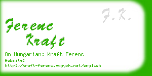 ferenc kraft business card